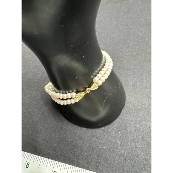 Napier Womens Faux Pearl & Gold-Tone Bracelet - Picture 2 of 6